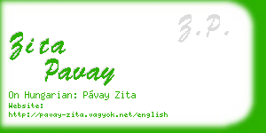 zita pavay business card